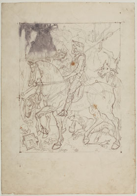 Fondation Giacometti -  Copie d’après Le Chevalier, la Mort et le Diable d'Albrecht Dürer