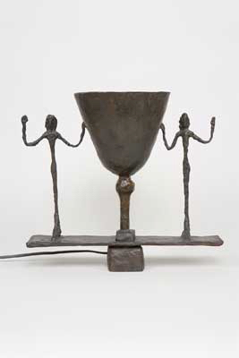 Fondation Giacometti -  [Lampe coupe aux deux figures]