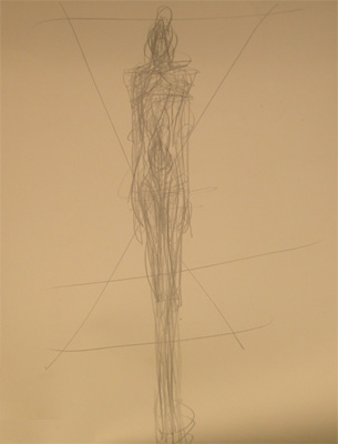 Fondation Giacometti -  [Intérieur de l'atelier] (recto) / [Femme nue debout raturée] (verso)