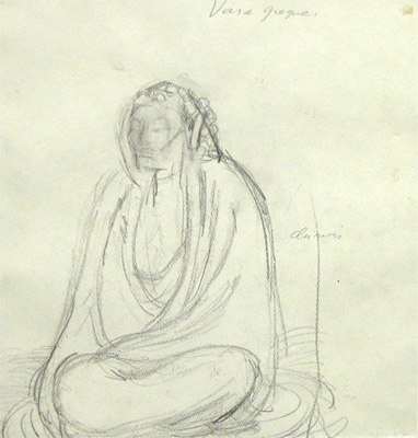 Fondation Giacometti -  [D'après un vase grec (recto)] / [D'après Li-Long-Mien : Sakyamuni assis en contemplation (verso)]