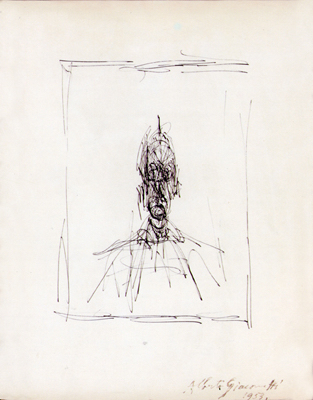 Fondation Giacometti -  [Buste d'homme] (recto) / [Tête d'homme] (verso)