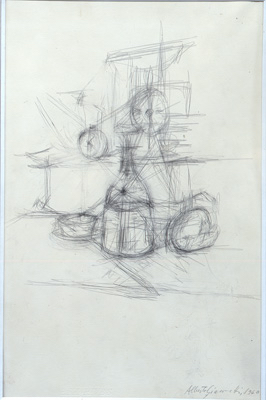 Fondation Giacometti -  [Carafe, tasse, réveil et balance (Stampa)]