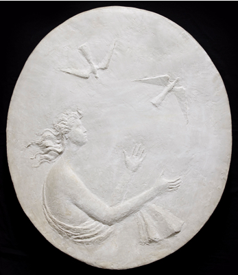 Fondation Giacometti -  [Femme avec deux oiseaux, bas-relief] [pour le salon de musique et de cinéma du baron de l'Espée]