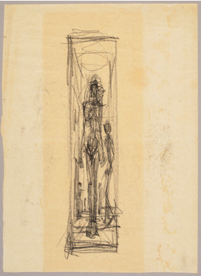 Fondation Giacometti -  Nu debout (recto) / Personnages (verso)