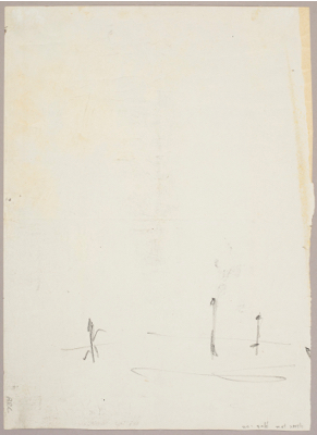 Fondation Giacometti -  Nu debout (recto) / Personnages (verso)