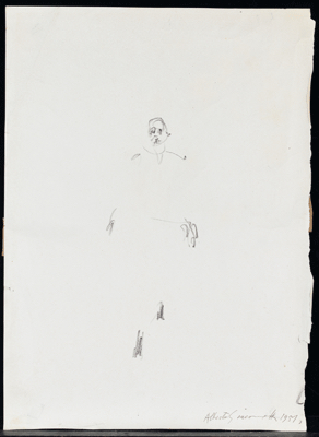 Fondation Giacometti -  [Homme qui marche] (recto) / [Figure allongée jambes écartées] (verso)