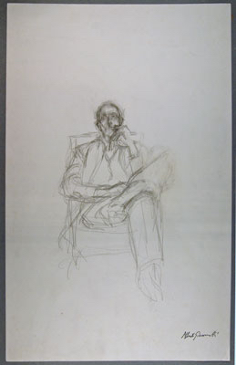 Fondation Giacometti -  Pierre Loeb (recto) / [Esquisses de visages] (verso)