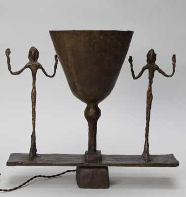 Fondation Giacometti -  [Lampe coupe aux deux figures]