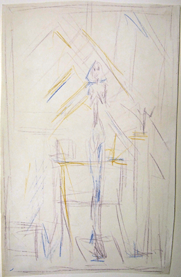 Fondation Giacometti -  [Figure debout dans l’atelier]