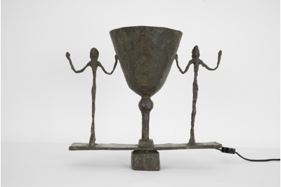 Fondation Giacometti -  [Lampe coupe aux deux figures]