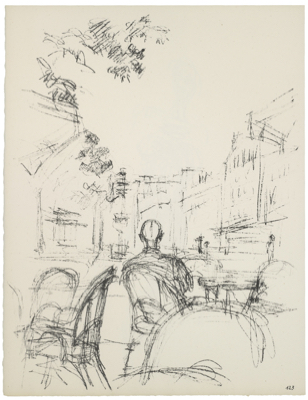 Fondation Giacometti -  [Terrasse de café I], planche 123 de Paris sans fin