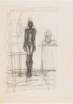 Fondation Giacometti -  [Intérieur, atelier] (recto) / ([Nu debout dans un intérieur] (verso)