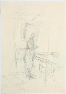 Fondation Giacometti -  [Annette à Stampa] (recto) / [Femme dans un intérieur] (verso)