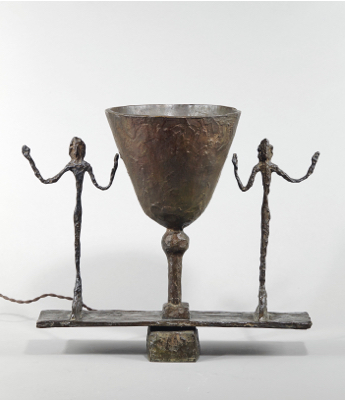 Fondation Giacometti -  [Lampe coupe aux deux figures]