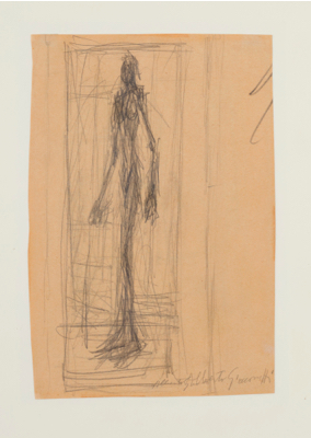 Fondation Giacometti -  Nu debout dans l'atelier (recto) / Vue d'intérieur (verso)