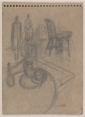 Fondation Giacometti -  Scène de café avec personnages