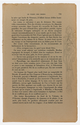 Fondation Giacometti -  Femme debout dans Pierre Gascar "Le temps des morts" dans Les Lettres Nouvelles, n°7, septembre 1953, p. 793