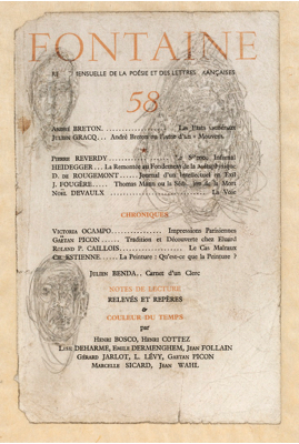 Fondation Giacometti -  Têtes sur couverture de la revue Fontaine, n° 58, mars 1947