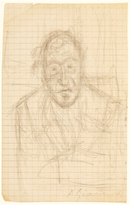 Fondation Giacometti -  Portrait d'homme sur page de carnet