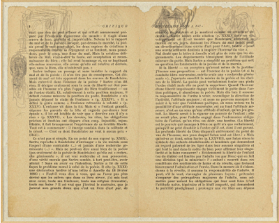 Fondation Giacometti -  Têtes de face et de profil et personnages sur page de la revue Critique, n°8-9, janvier-février 1947, p. 8-9