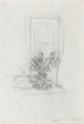 Fondation Giacometti -  Bouquet de fleurs dans un vase dans un intérieur (Stampa)